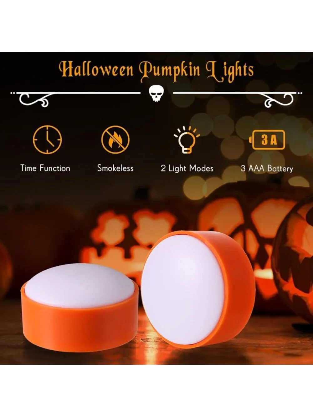 12-Piece Remote-Controlled Pumpkin Lights with Timer - Perfect for Fall Decor